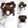 LM Synthetische Pruik Lolita Krullend Haar Met Pony Gouden Anime Pruik Bovenste Vrouw Feest Cosplay Pruik