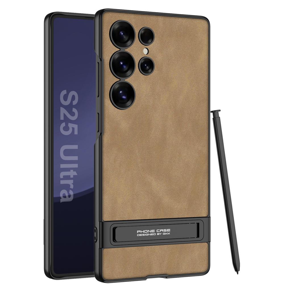 Samsung S25 Ultra Mobile Phone Case Triumph Ultra-thin Stand Frosted Leather Anti Fall Leather Case Fashionable and Simple Men and Women