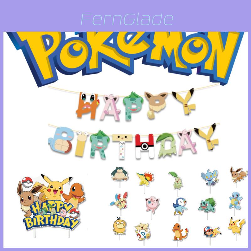Sada vlajek s Pikachu balónkem Magické Pokmon Dekorace na narozeninovou oslavu