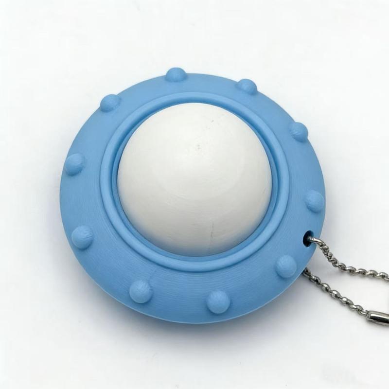 Ufo Shaped Decompression Clicker Keychain Toy 3D Printed Fidget Stress Relief Toy Stress Relief Mechanical Keyboard Key Pendant