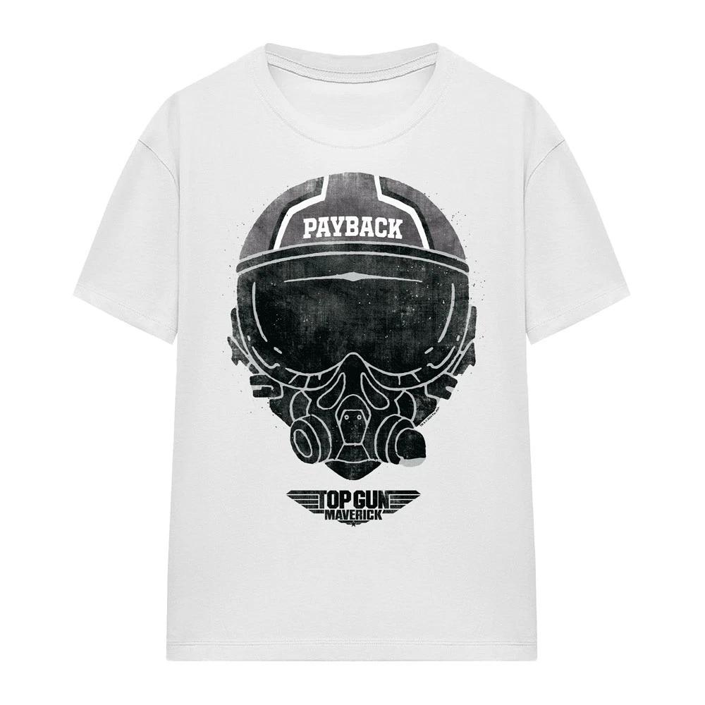 Top Gun Payback Helmet Womens 100% Cotton T-shirt Mens Tees Top, S-2XL, White XL