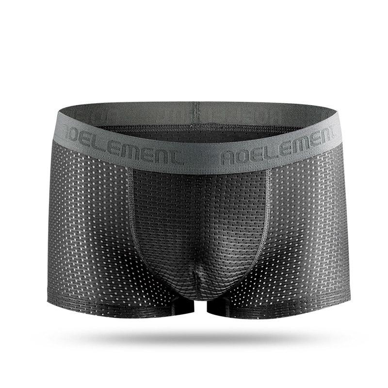 

Мужские дышащие боксеры-брифы из ледяного шелка и сетки Large чёрный