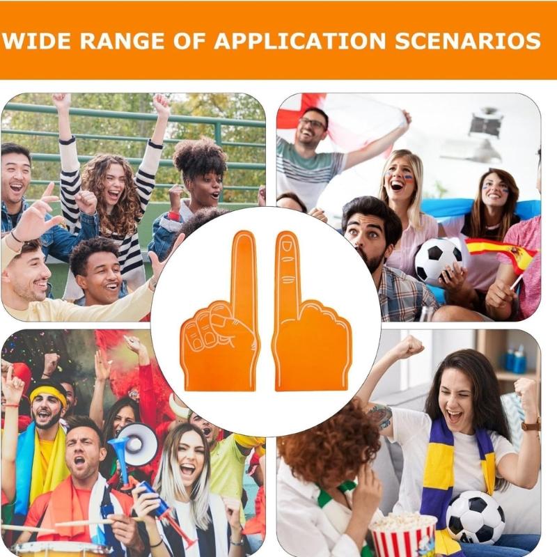 2 Part Oversized Cheer Hand Gloves Showy Foam Fingers For Stadium Event And Concert Festivities