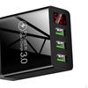 3USB Digital Display Fast Charging Portable Charger for Travel Black