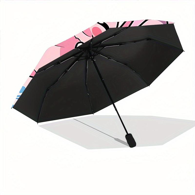 1pc Good Friends Stitch and Angel Pattern Automatic Umbrella is Fashionable and Good-Looking, a Portable 3-Fold Umbrella, Suitable for Trave