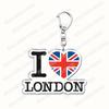 Amo Londra Regno Unito Portachiavi Accessori Borsa UK Inghilterra Britannico Big Ben Portachiavi Gioielli Fan Amici Regali