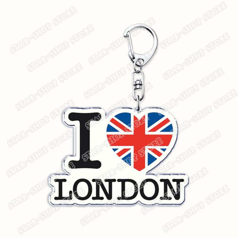 Amo Londra Regno Unito Portachiavi Accessori Borsa UK Inghilterra Britannico Big Ben Portachiavi Gioielli Fan Amici Regali
