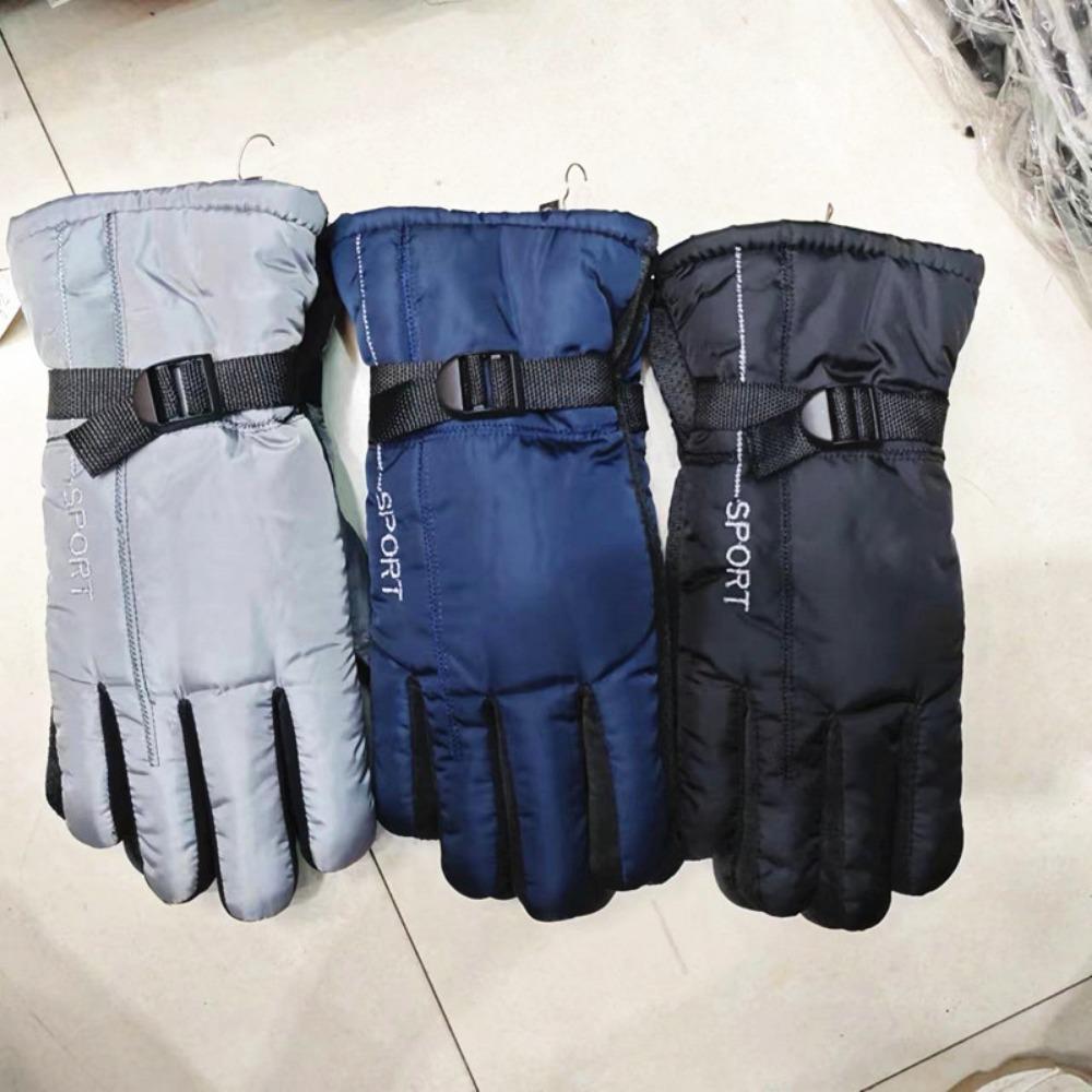 Men's thermal gloves outdoor skiing motorcycle electric vehicle riding gloves cycling fleece thicker