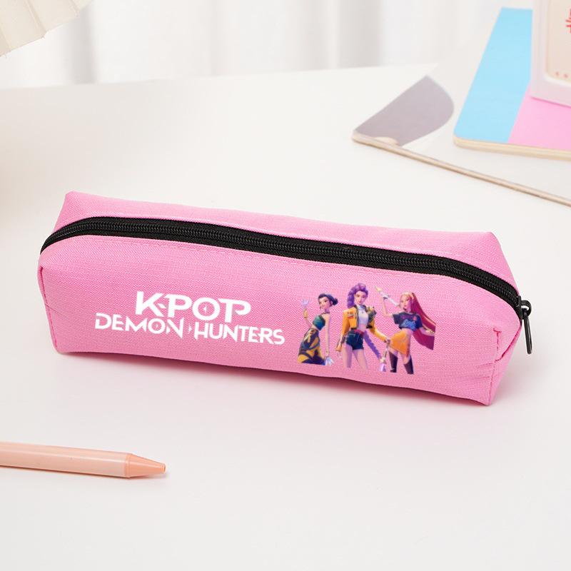 K-pop Demon Hunter Girl Group Cartoon Pencil Case - Oxford Cloth Stationery Bag for Primary Students
