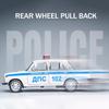 1:24 Russia Lada 2106 Police Cars 2107 Alloy Diecast Model Toys 6 Doors Opened With Sound Light Pull Back Vehices For Kids Gifts