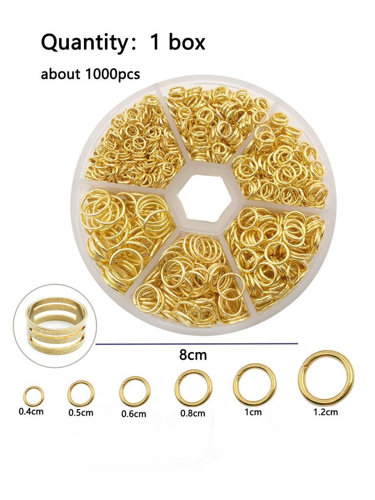 About 1000Pcs 6 Different Sizes Open Jump Rings,4mm 5mm 6mm 8mm 10mm 12mm with 1Pc Jump Ring Open/Close Tool for DIY Crafts Gift