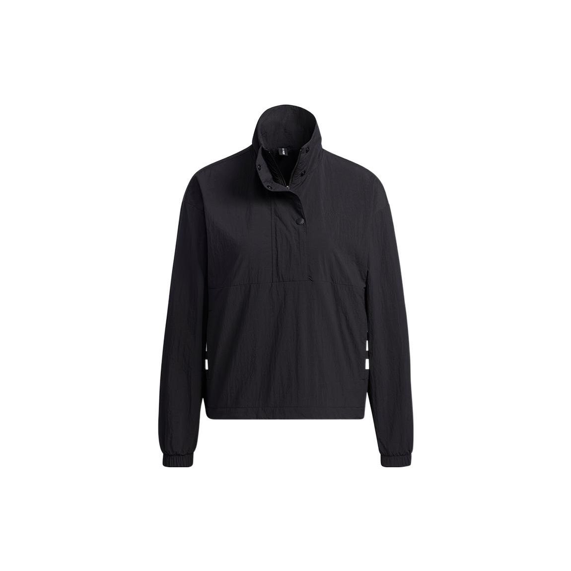 

Adidas Neo Solid Color Half-Zip Retro Stand Collar Jacket Women Jacket Black GP5437 XL