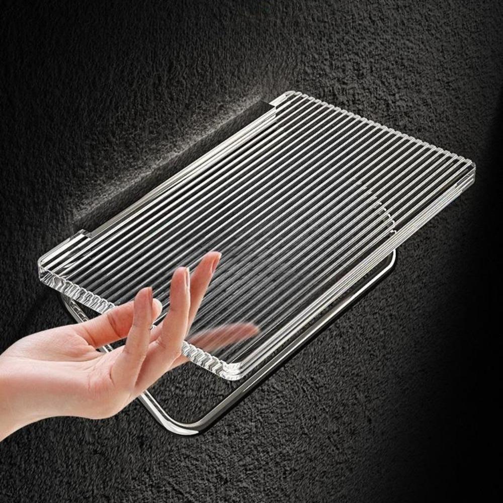 Luxury Gold Toilet Paper Holder with Shelf No Punching Acrylic Tissue Roll Hanger Bathroom Storage Organizer Accessories