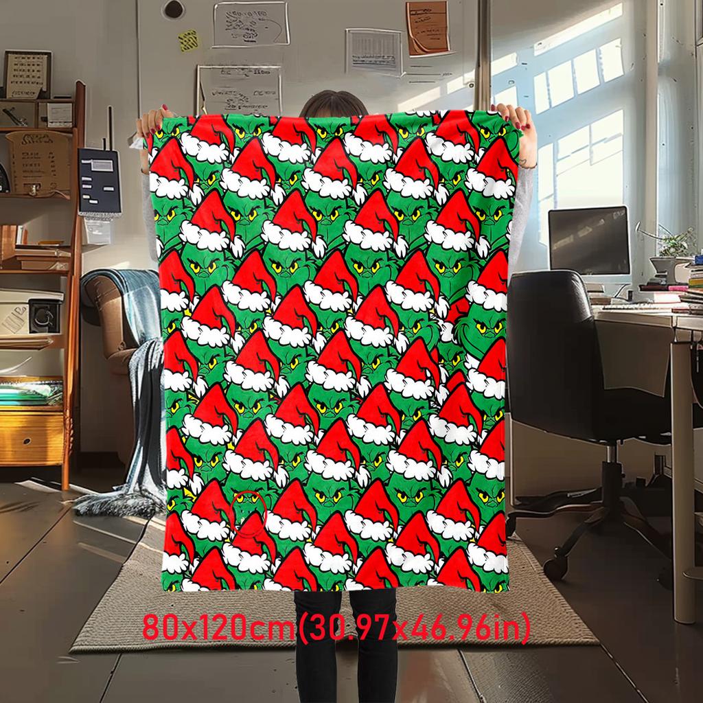 Christmas Gift Comedy Movie How the Grinch Stole Christmas blanket home warming, four season bed decoration sofa cover flannel throwing blanket K10