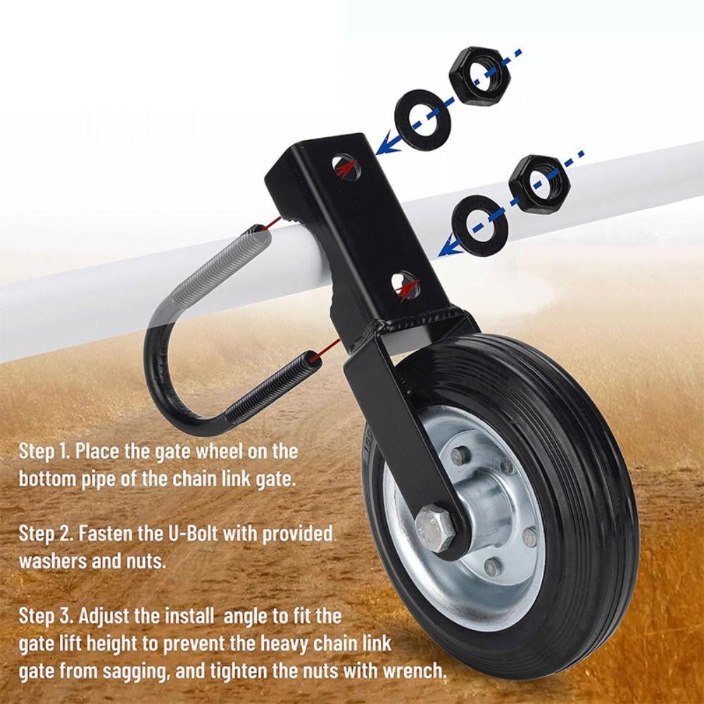 Black Farm Gate Caster Heavy Duty Gate Caster Wheel Helper Outdoor Door Frame  Lawn Gate
