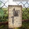 2D Flat Vintage Tattoo Machine Diagram Metal Sign - 7.87X11.8inch Aluminum Wall Art for Home, Bar, Cafe, Garden Decor - Ideal for Holiday Parties