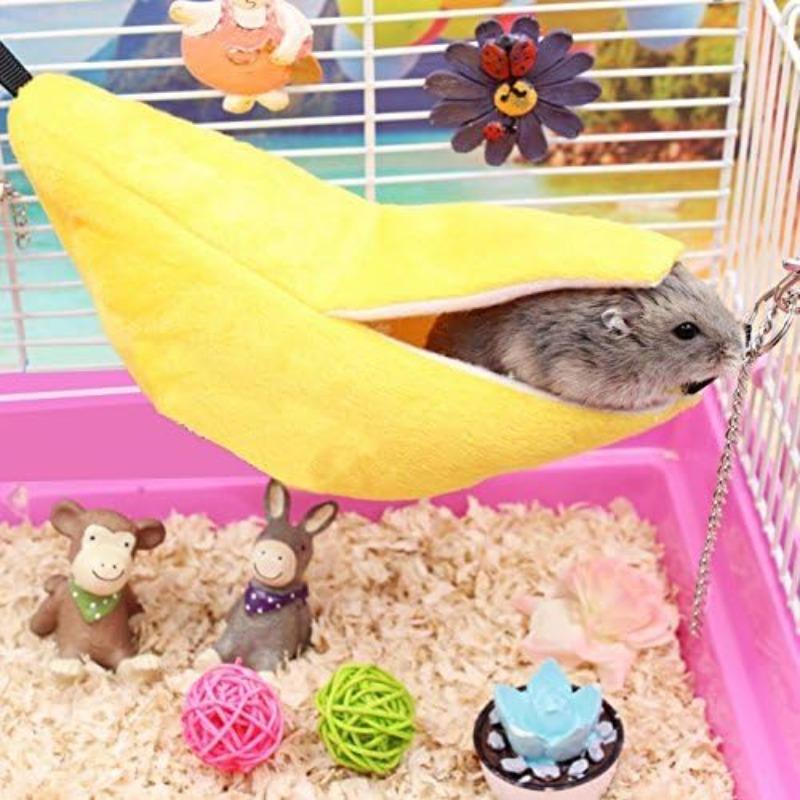 Hamster Hang House Hammock Banana Design Small Animal Cotton Cage Sleeping Nest for Small Pet Bed Small Hamster Toy Cage Swing