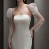 Seethrough Arm Sleeves Sheer Gloves For Bride Wedding Gowns And Formal Occasion Shoulder Length Gloves for Banquets