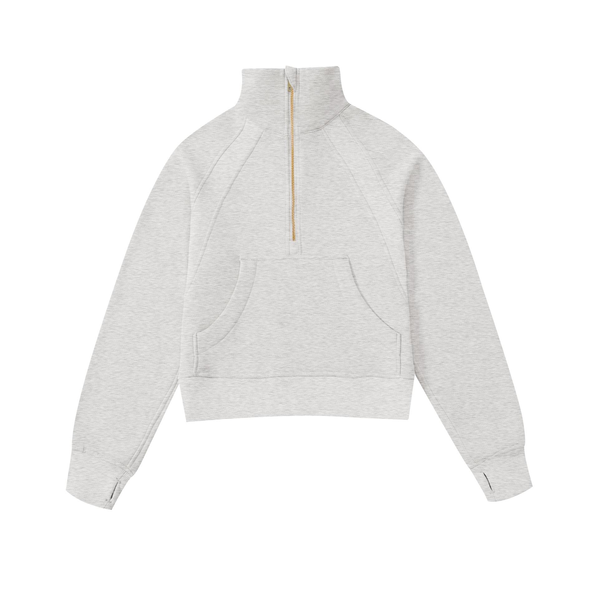 New Jacket Short Fleece Loose Semi-zipper Casual Sports Sweater S