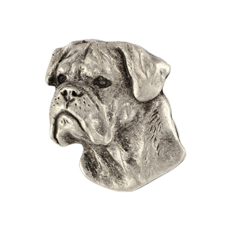 Bullmastiff I  - Silver-plated dog brooch, elegant pin, jacket lapel decoration by Art-Dog brand