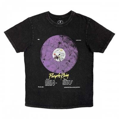 Prince Unisex Adult Purple Rain Disc Stone Wash T-Shirt