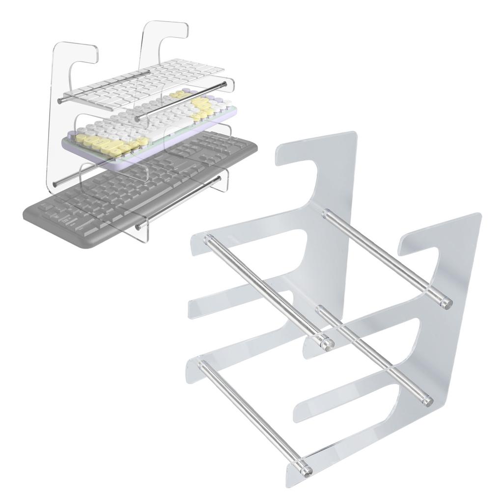 Keyboard Display Stand 3 Tier Acrylic Desk Keyboard Storage Holder for Mechanical Gaming Keyboard