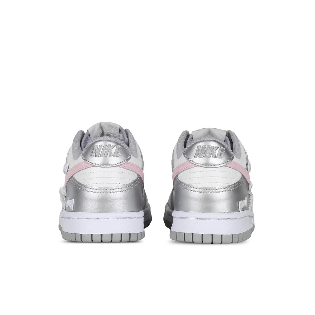 Nike Dunk Ballet Girlish Slip Resistant Abrasion Resistant Low Top Skateboard Shoes GS Silver Pink DH9765-001(Team368-)