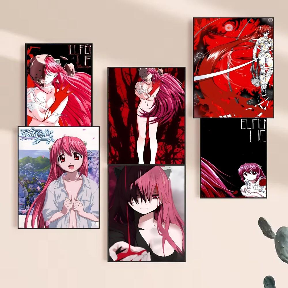 1pc Hot Classic Japanese Retro Elfen Lied Anime Poster HD Posters Home Room Bar Cafe Decor Art Wall Painting Picture