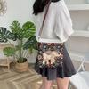 Classic Textured Elephant Pattern Shoulder Bag, Crossbody Bag For Women