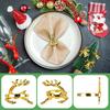 Christmas Napkin Rings Alloy Snowflake Elk Tree Napkin Holders Decorative Napkin Rings for Holiday Dining Table Decoration