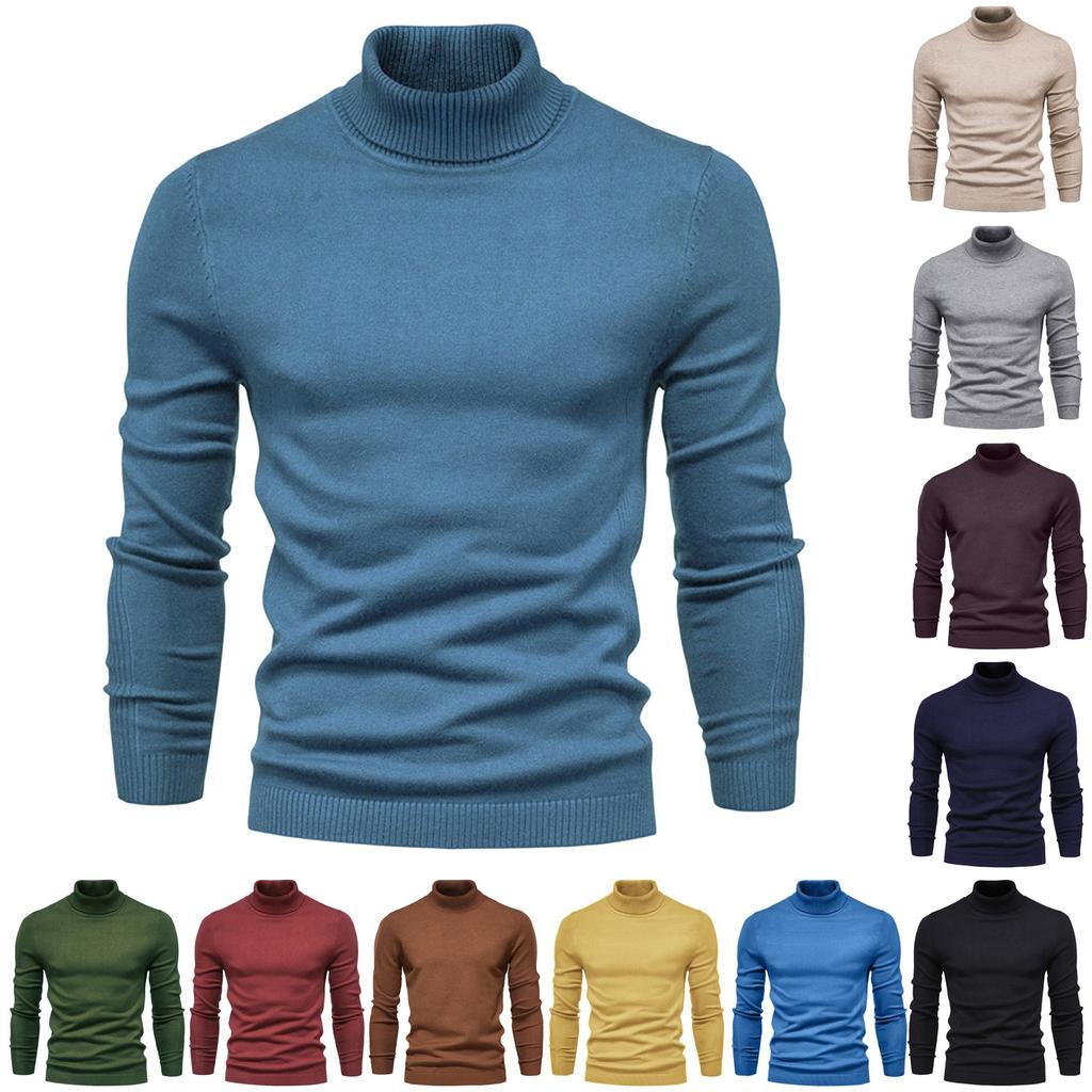 And Winter Thickened Warm Sweater Medium Collar Men's Multi-color Sweater