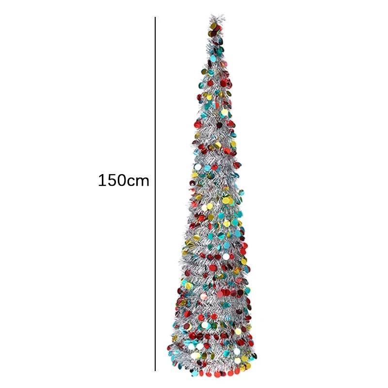 150cm Artificial Christmas Tree Decorations ,Pencil Xmas Tree for Home Party Office Fireplace Holiday Decorations