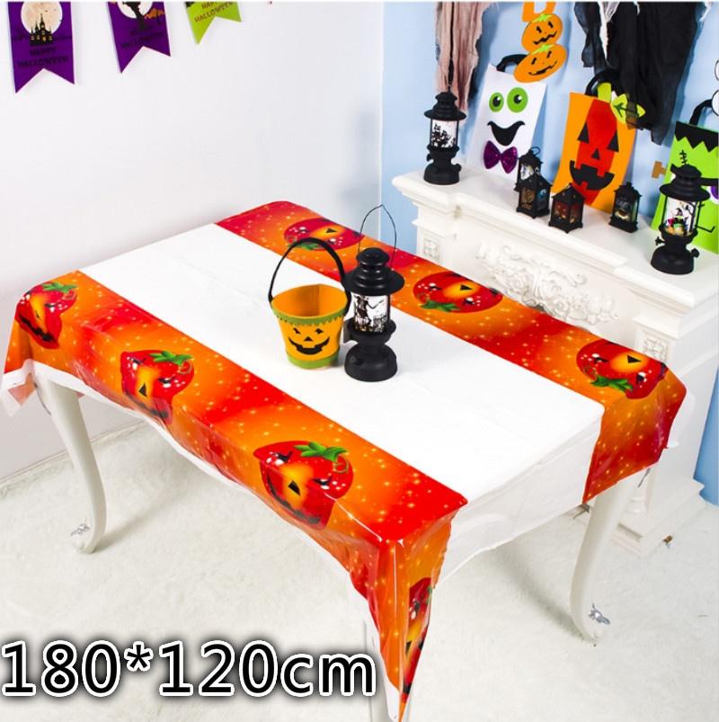 New Halloween Printed Tablecloth PVC Halloween Disposable Tablecloth Bar Table Decor