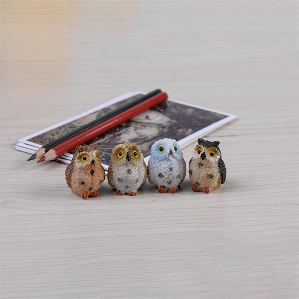 Mini Cute Cartoon Owl Shape Adornment for Plant Pots Fairy Garden Decor Ornament