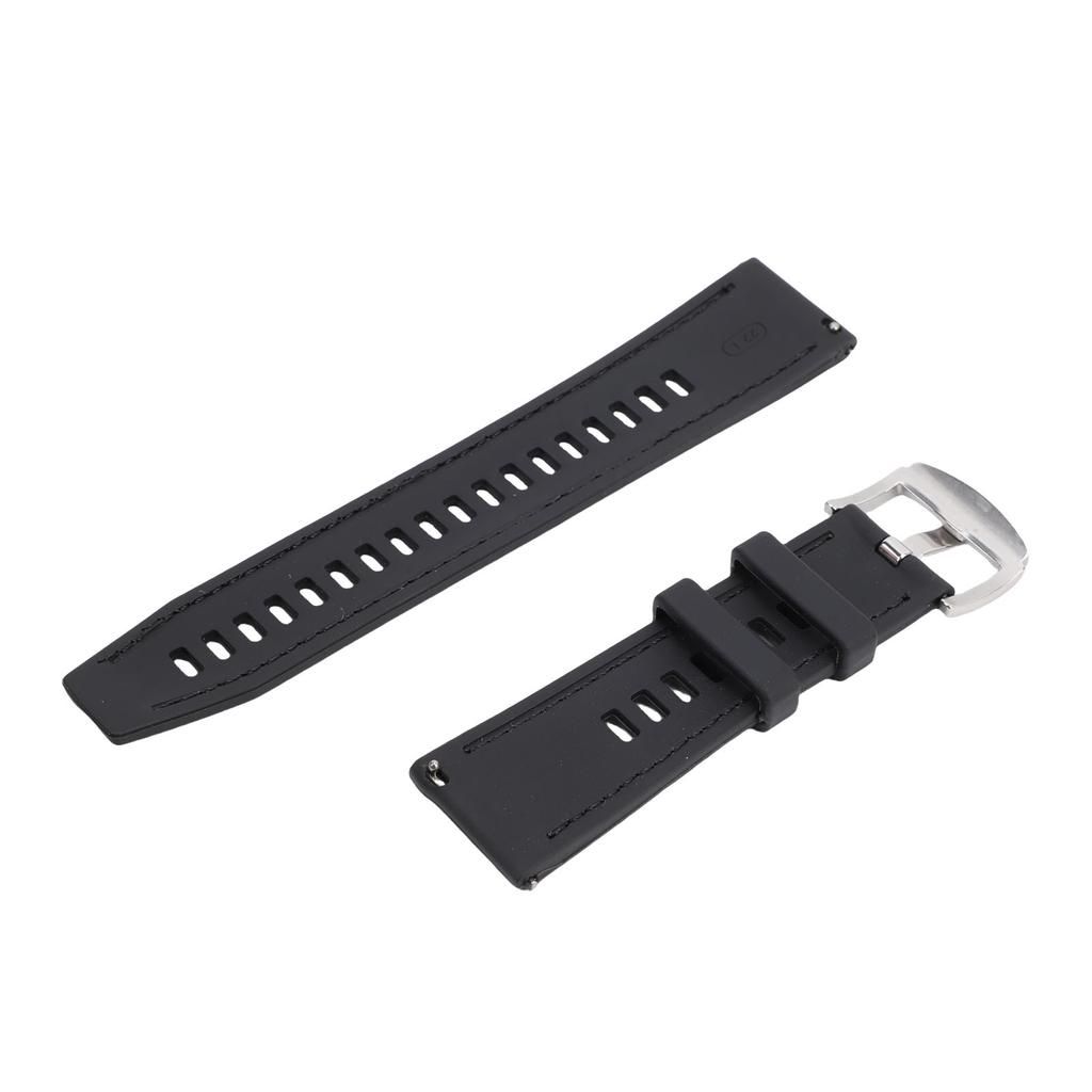 Watch Strap Fit for GT3 Smart Watch Water Proof Rubber Band Replacement Lychee Pattern 22mm Black