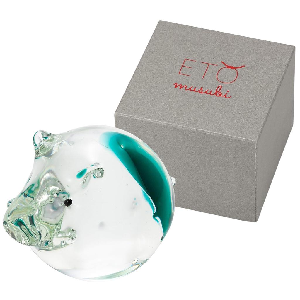 ADERIA ETO MUSUBI Jade Boar Made in Gift Zodiac Feng Stylish Glass Ornament for Gift for Housewarming Wedding Retirement Birthday Anniversary F47138