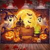 Halloween Party Decor: Pumpkin Backdrop, Ghosts, Haunted House, Photography Props, Photo Booth Banner5017