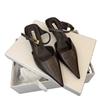 2025 spring and summer sandals soft leather pointed head low heel women's shoes cat heel shoes muller shoes outer wear bag head half drag women's co
