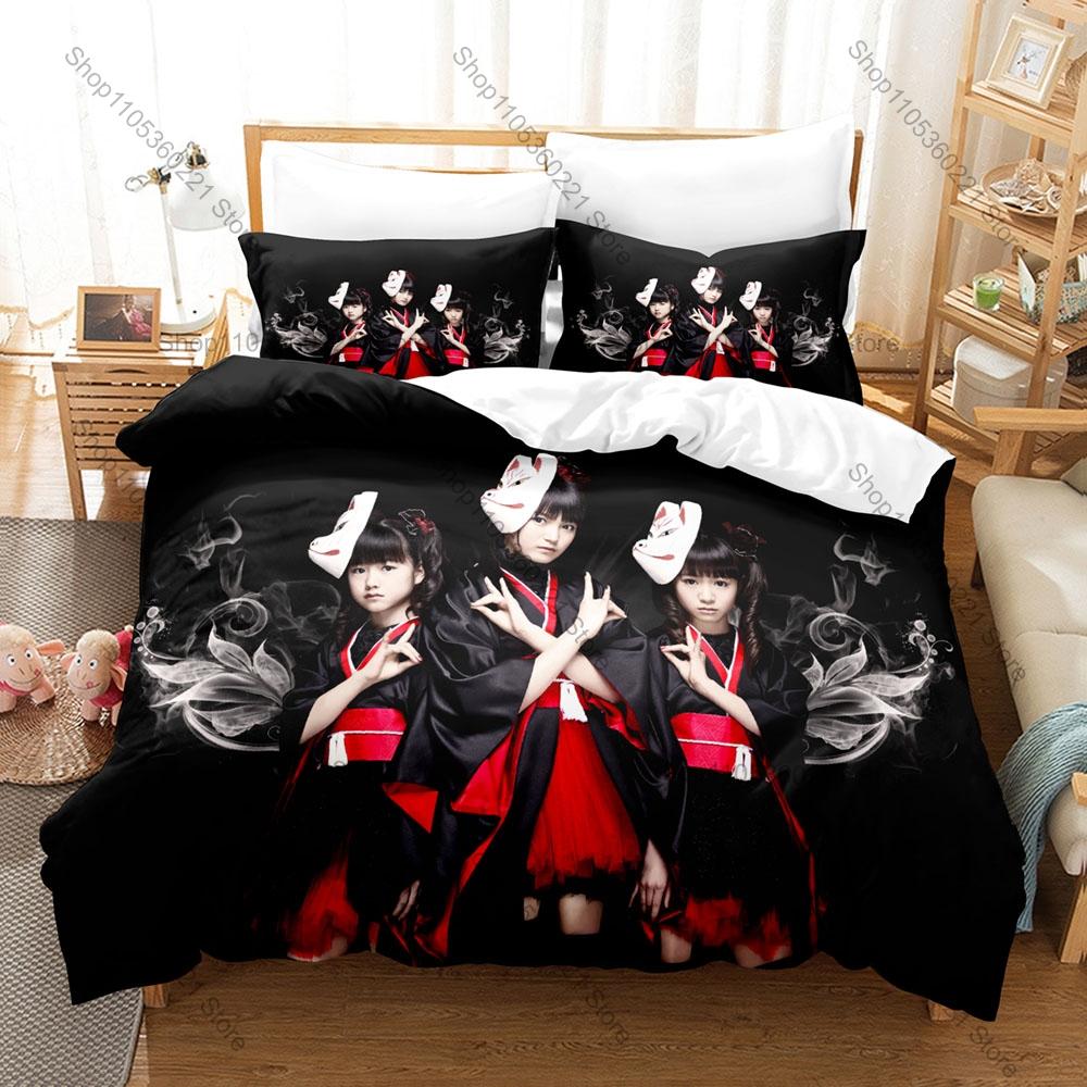 Personality Babymetal Band Printed Bedding Set New Soft Skin Friendly Duvet Cover Pillowcase Comfortable Bedroom Bed Linens Home