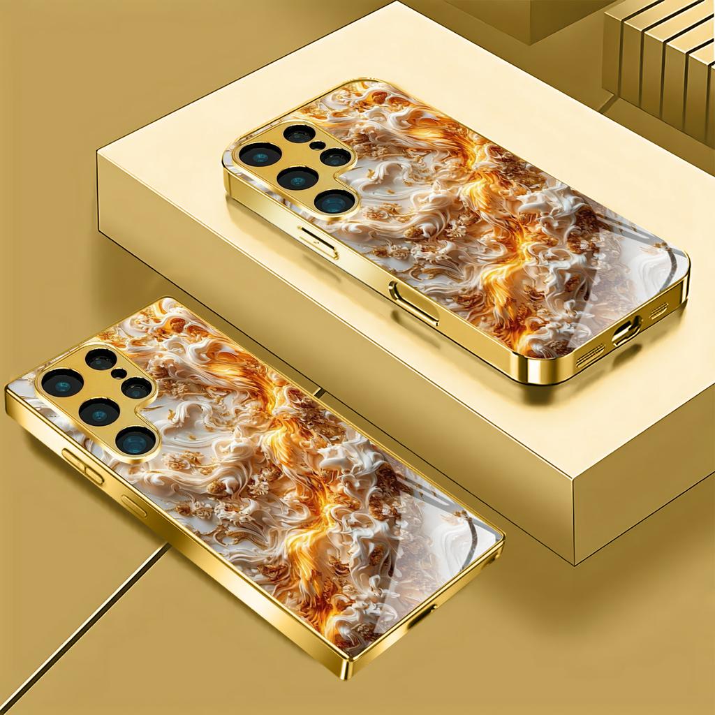 Art luxurious High-end PhoneCase Electroplated Glass TPU PhoneCase for Samsung Galaxy S26 S25 S24 S23 S22 S21 FE,Ultra,Plus