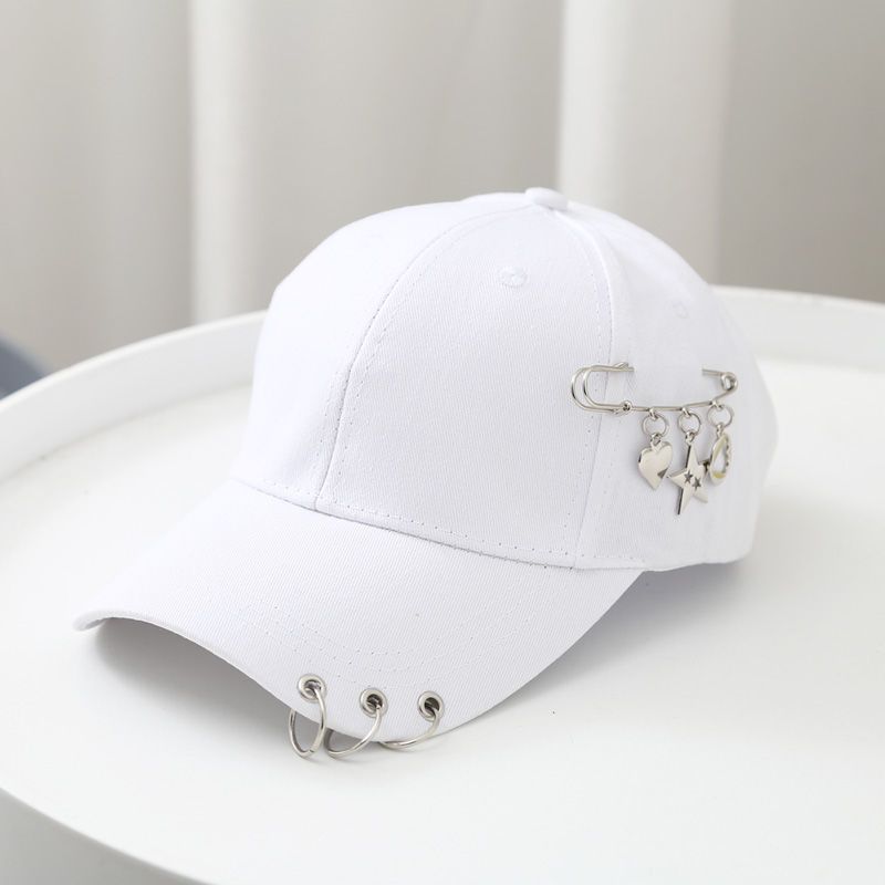 Dad Hat Creative Piercing Ring Baseball Cap Punk Hip Hop Caps Cotton Adult Casual Solid Adjustable Unisex Caps