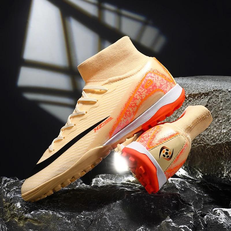 Latest Male Women Pro Soccer Kicks Practice Studs Sport Sneakers Trainer Light Anti-Skid Grass Game Football Footwear