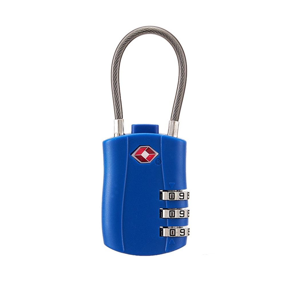 TSA Customs Password Lock Anti-theft Wire Rope Padlock Durable 3 Digit Combination Lock  Travel