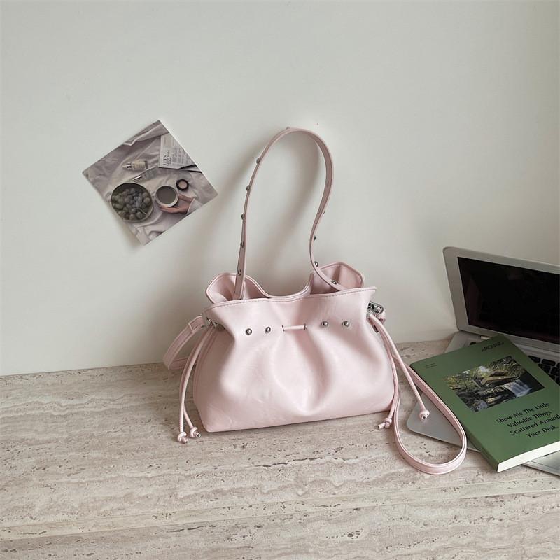 IELGY Summer All-Match Messenger Bag Fashion Simple Shoulder Bucket Bag