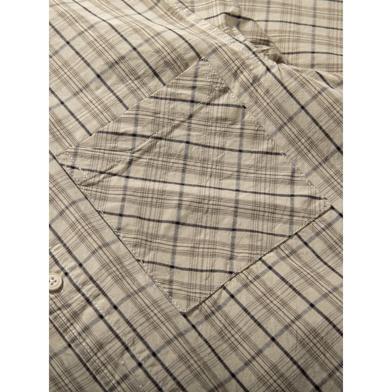 Japanese Retro Pure Cotton Plaid Shirt for Men, Long-Sleeved, New Autumn Style, Loose Casual Shirt, Artistic Hong Kong Style Jacket, Trendy