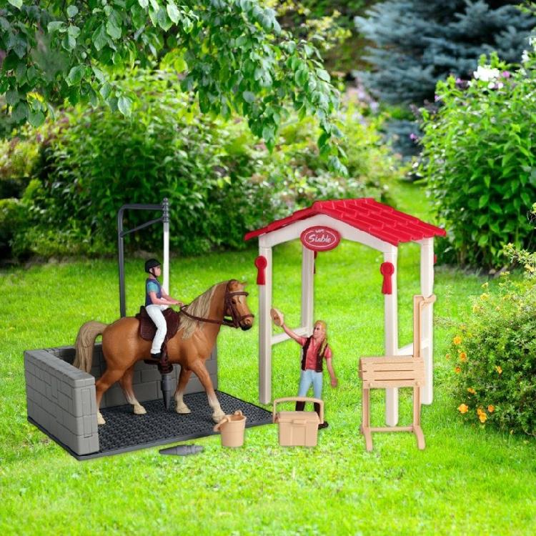 Imaginative Horse Stable Pretend Play Set Detailed Animal Models Grooming Accessories For Kids Educational Development