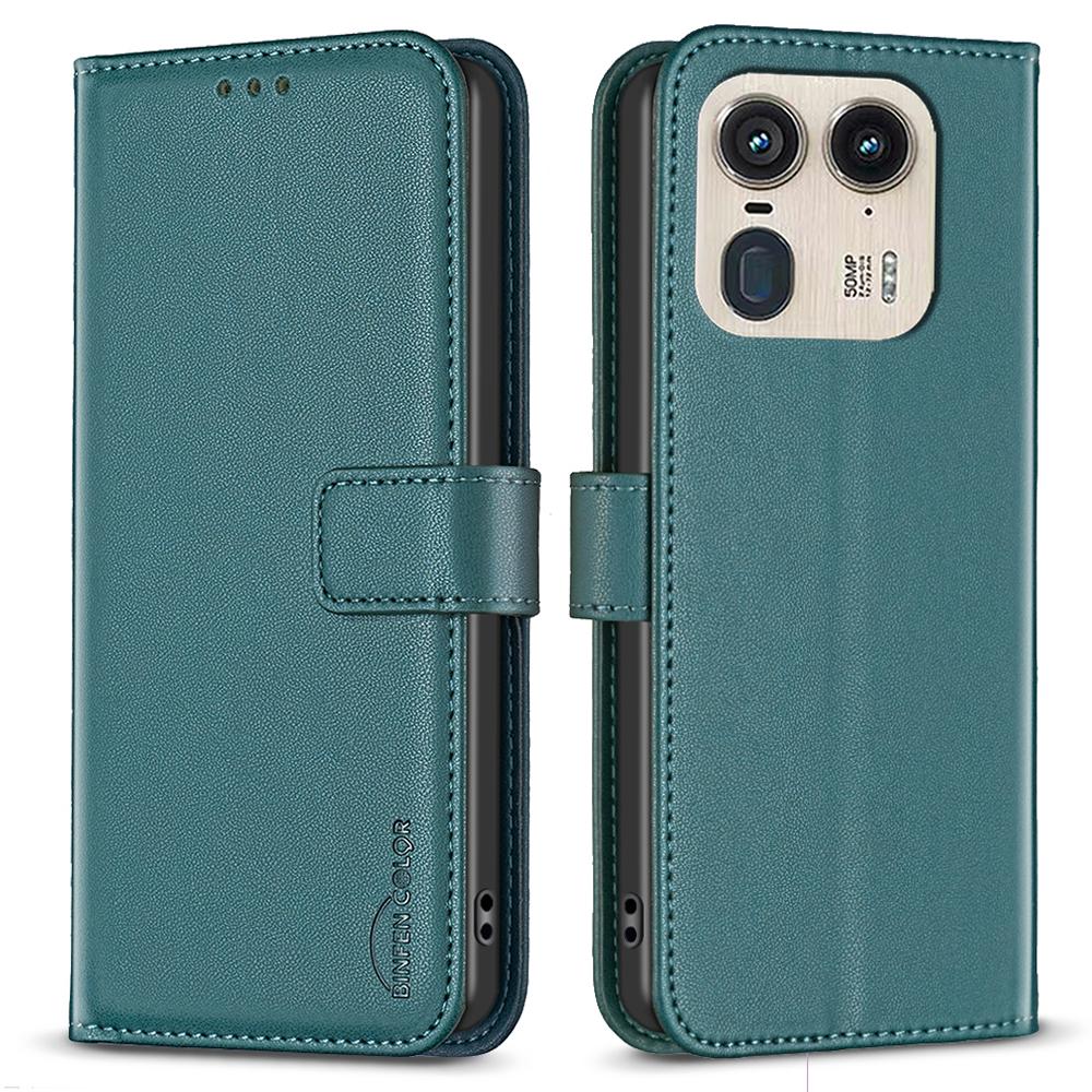 

BINFEN COLOR BF17 For Motorola Edge 50 Ultra 5G/Moto X50 Ultra 5G Case Full Protection Leather Phone Cover Green