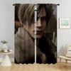Partition Leon-Kennedy Verdunkelungsvorhänge für Wohnzimmer Vorhang Halloween Dekoration Tüll für Schlafzimmer Schattierungen Vorhänge 2 Stück