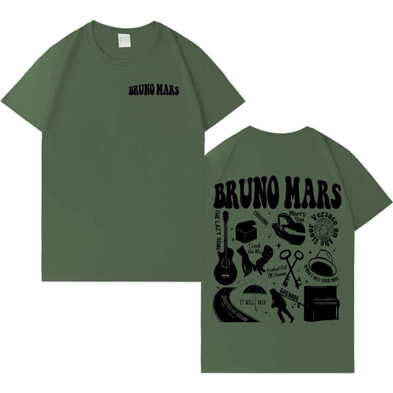 

Singer Bruno Mars Tshirt Hip Hop Hipster Mens Women Aesthetic Casual Short Sleeve Tshirt Mens Fashion High Quality Gothic Tops 3XL