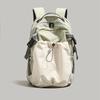 Fashion Nylon Backpack with Drawstring Side Pocket Adjustable Padded Straps for Outdoor Daily Use Large Capacity Shoulder Bag